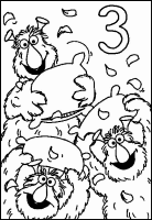 A coloring page of sesame street